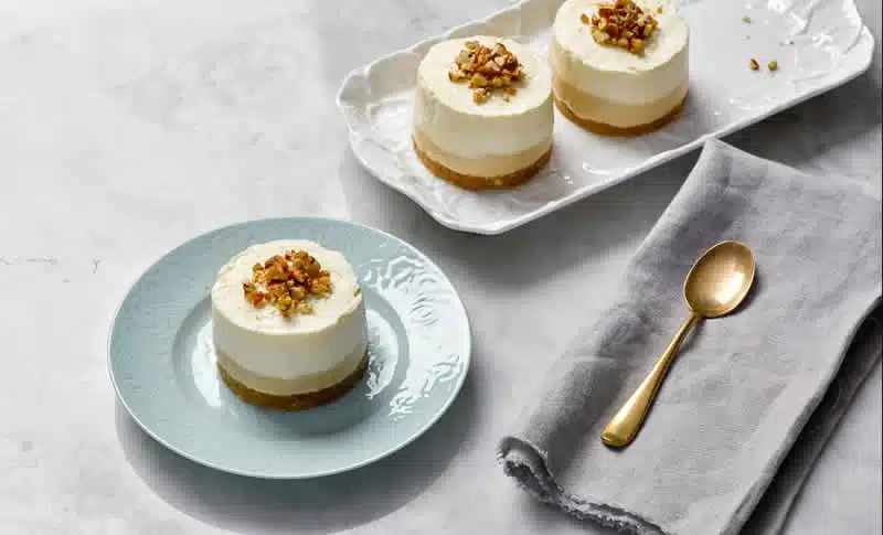 Mini cheesecakes au café et aux noix de pécan