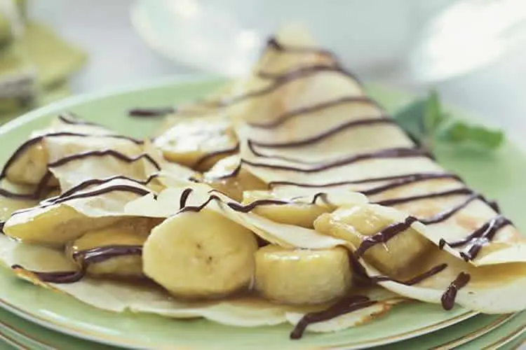 Crêpes au chocolat et bananes
