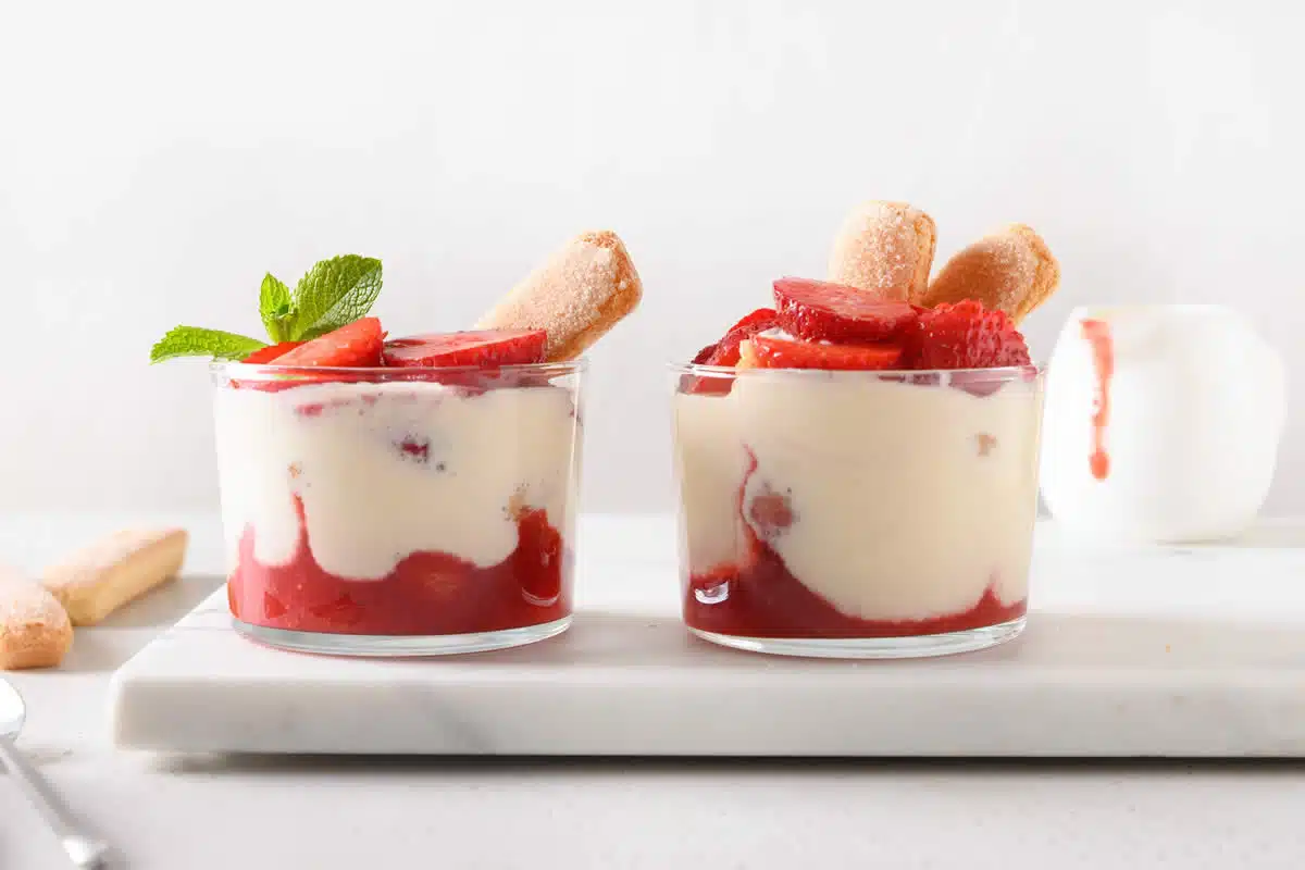 Dessert tiramisu mascarpone fraises