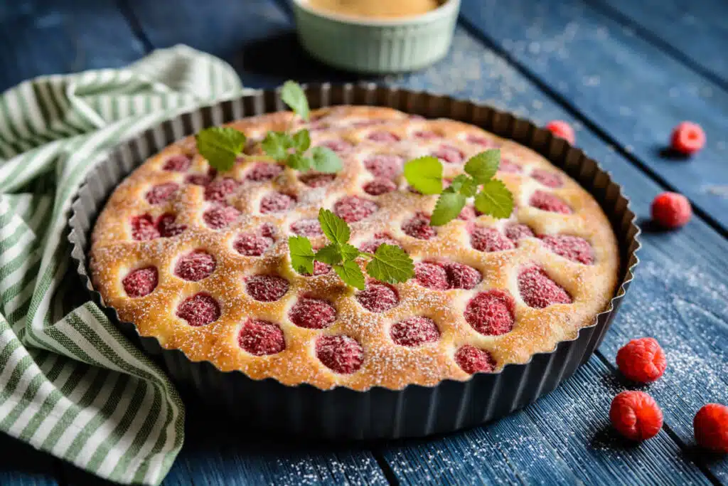 Gâteau magique aux framboises