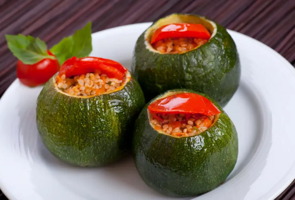 Courgettes Rondes Farcies aux Légumes et Riz