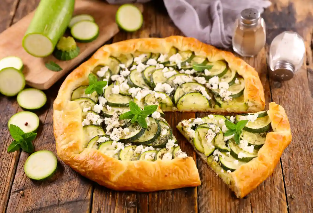 tarte rustique aux courgettes et chèvre